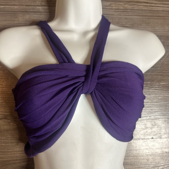 Zara Purple Twist Front Crop Top - Picture 2 of 5